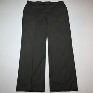 Vtg Slax Stylemaster 38x32 Brown Green Wool Classic 80s 90s Bootcut Dress Pants